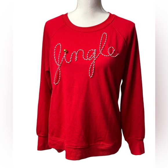 Philosophy Tops - PHILOSOPHY womens red holiday Christmas JINGLE sweatshirt size M NWT